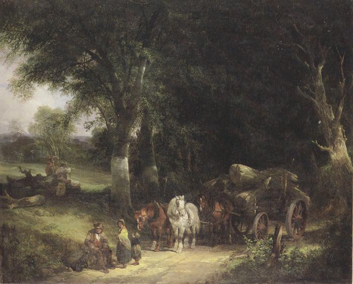 William Shayer Carging Timber in the New Forest (mk37) oil painting picture